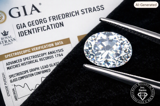 * 1.5ct+ GIA Certified D IF Oval Strass Gemstone Simulated Diamond Laser Inscribed *