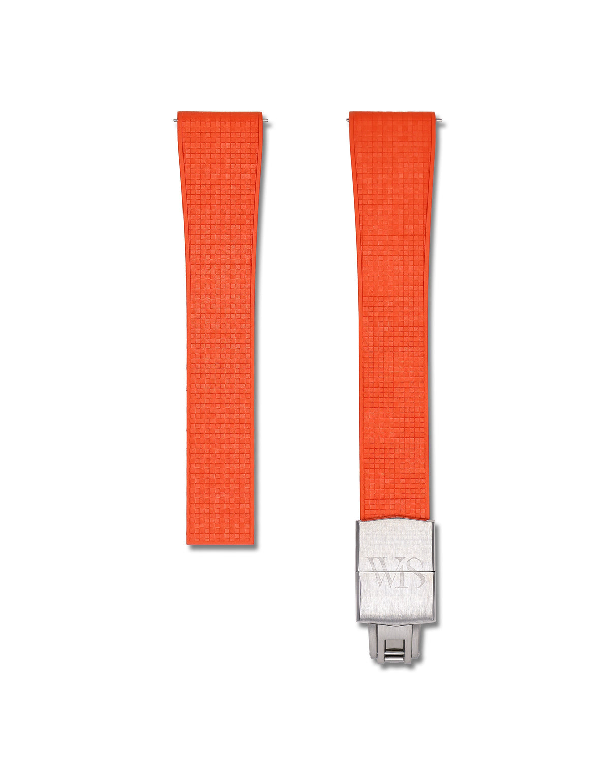 Patterned Orange Deployant Clasp Quick Release Rubber Strap 22mm