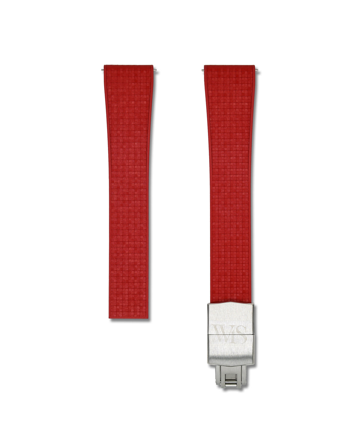 Patterned Red Deployant Clasp Quick Release Rubber Strap 20mm
