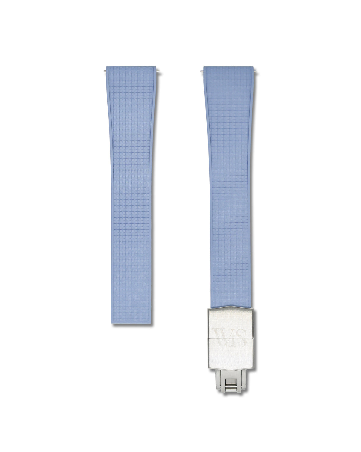 Patterned Sky Blue Deployant Clasp Quick Release Rubber Strap 22mm