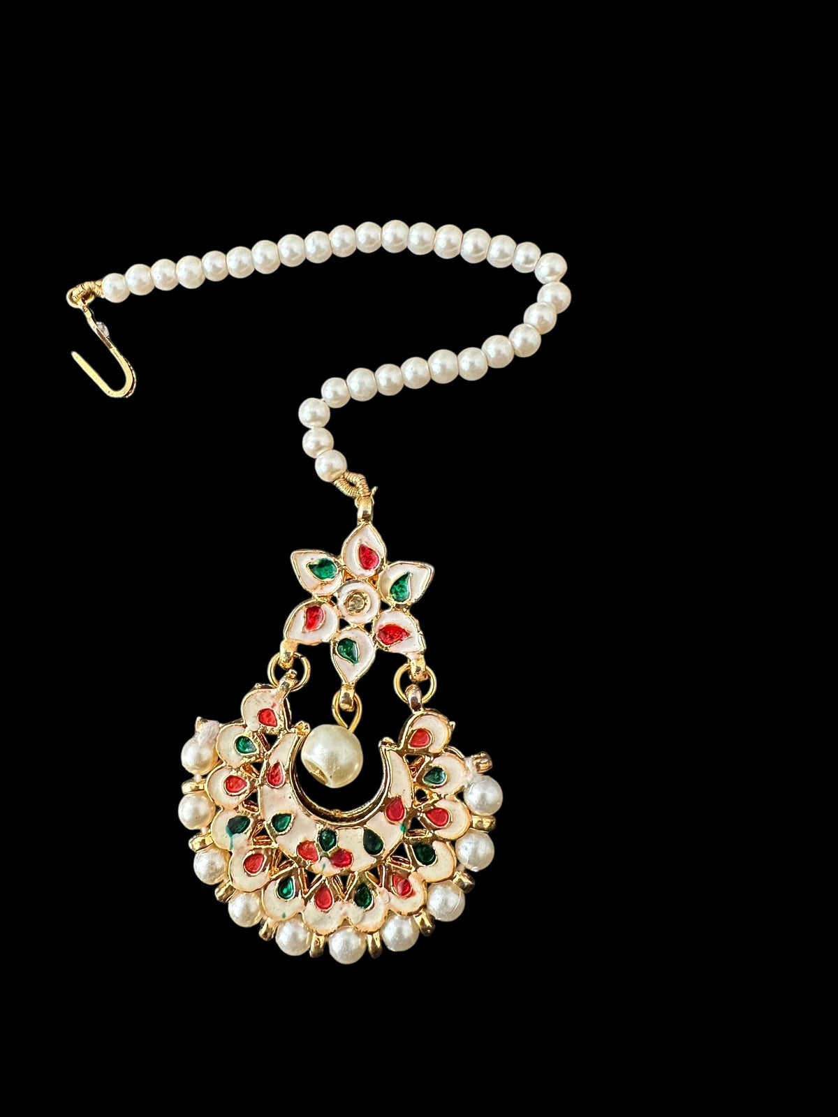 DJTK325 kundan tika - pearls (READY TO SHIP )