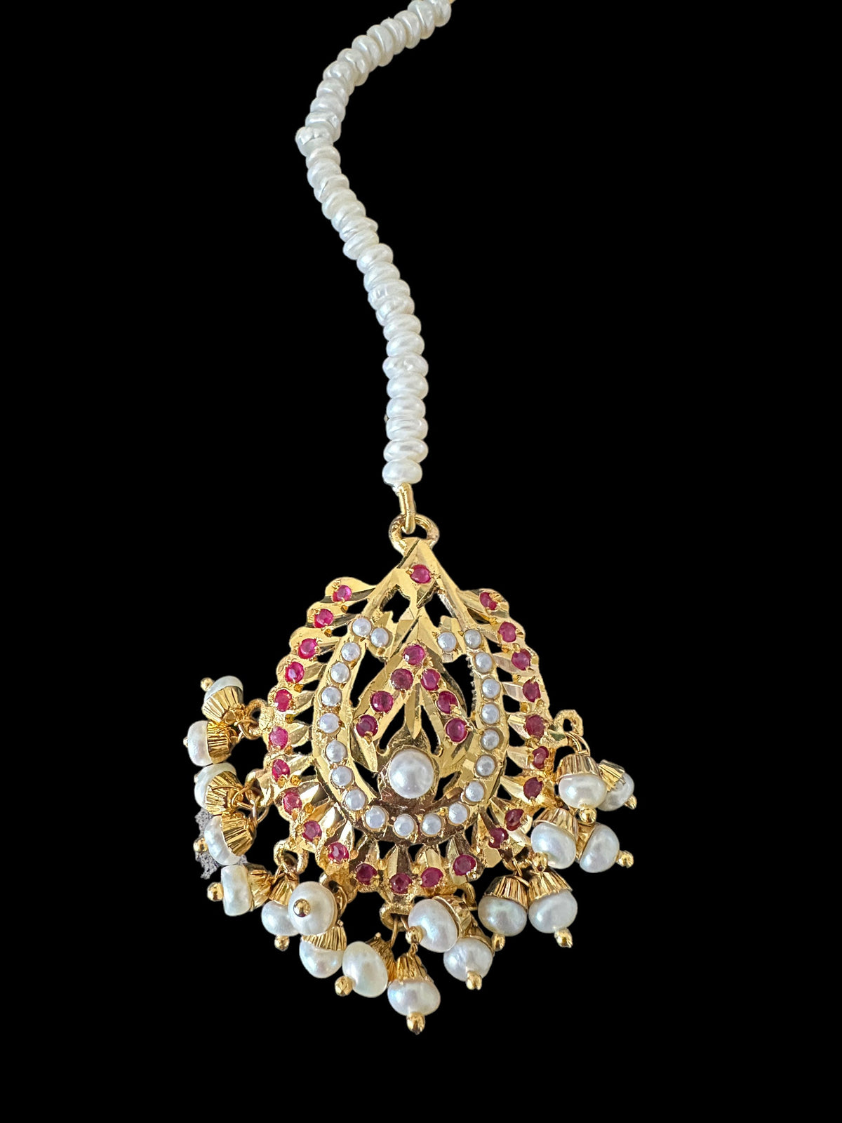 DJTK196 jadau tika ( fresh water pearls ) ( READY TO SHIP )