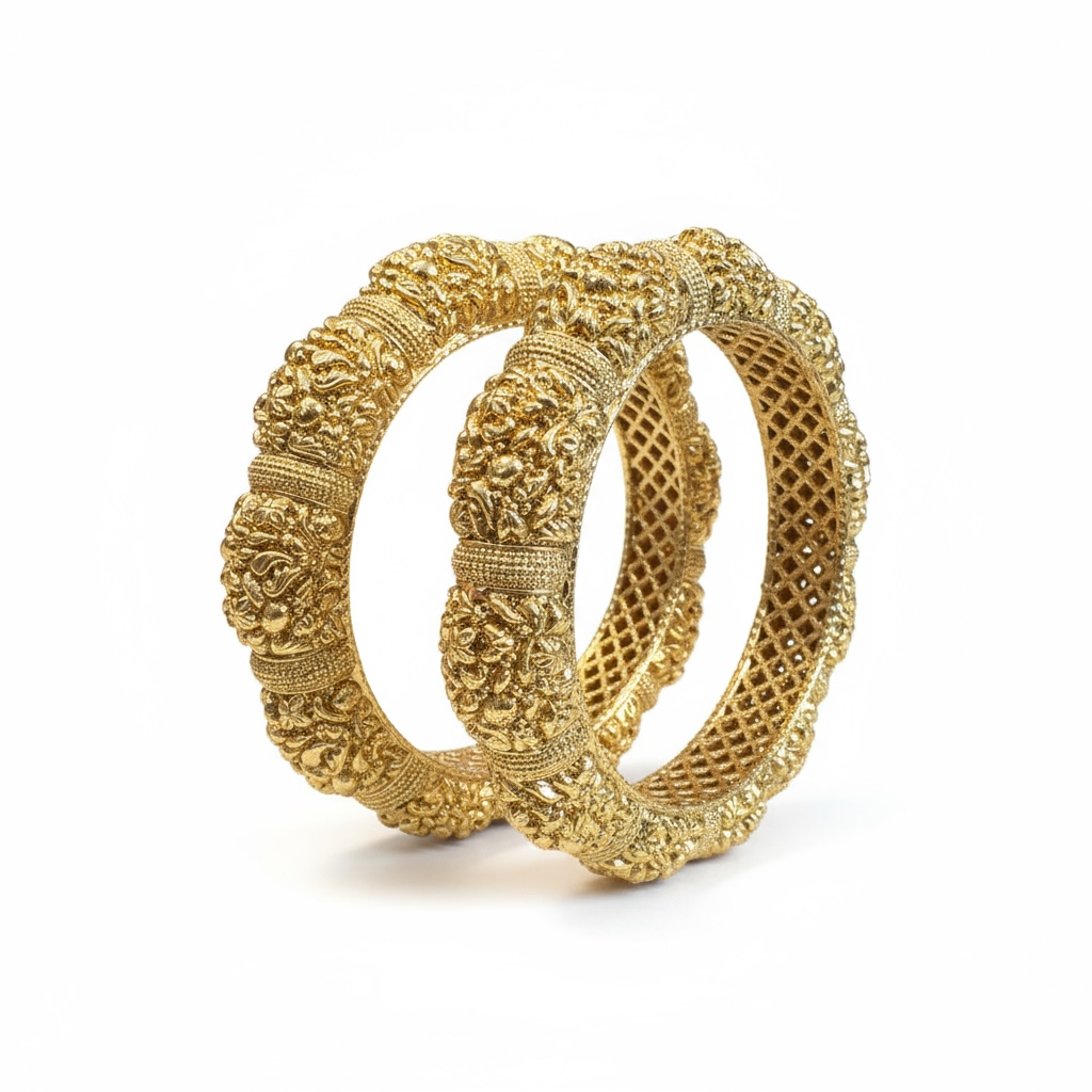DJAN4 Antique gold plated bangles - openable ( 2.4//2.6) ( READY TO SHIP )
