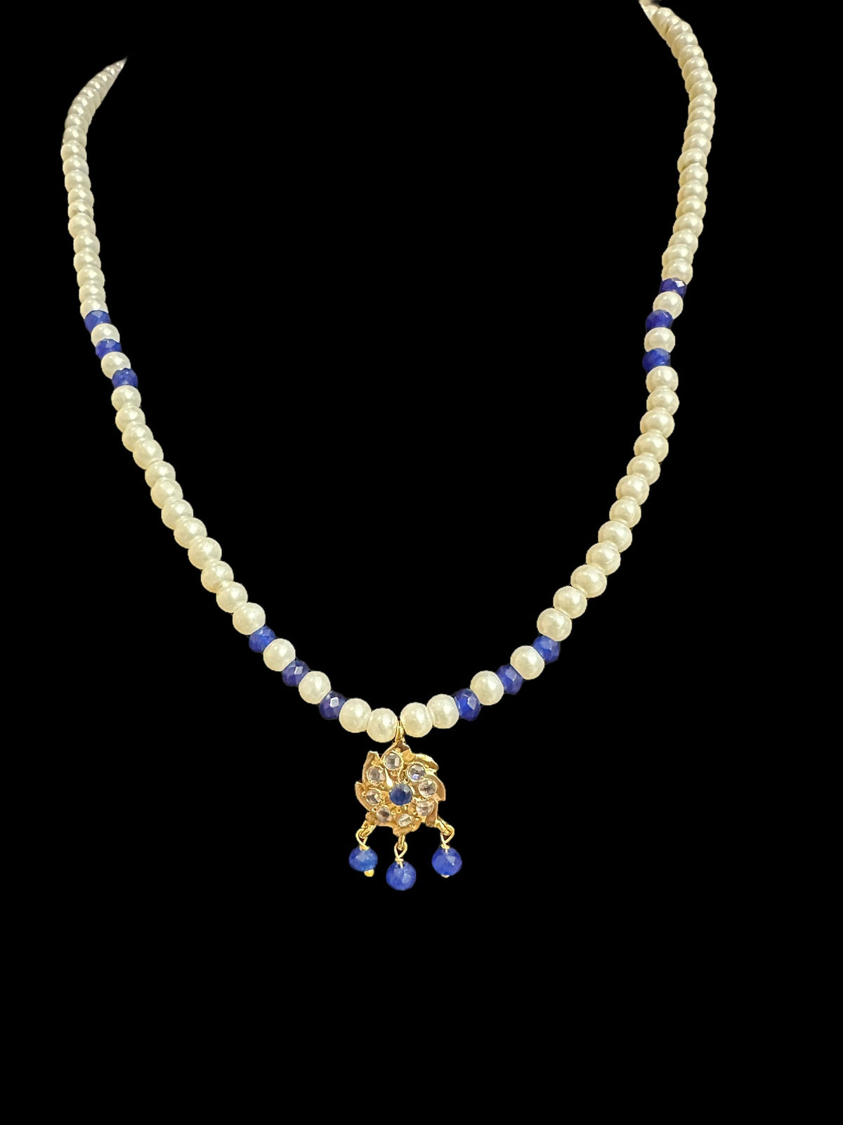 PS499 Sara pendant and earrings set -blue ( READY TO SHIP )