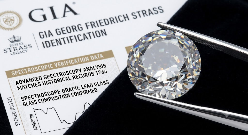 * Rare Certified Early Era Strass Gemstone .85 D IF Diamond Simulant ~ Pristine