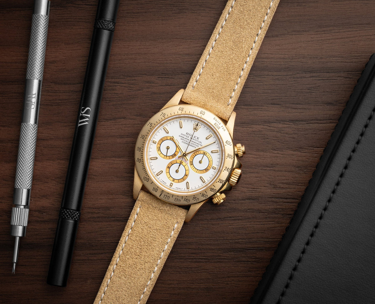 Sand Tan Suede Leather Watch Strap 22mm