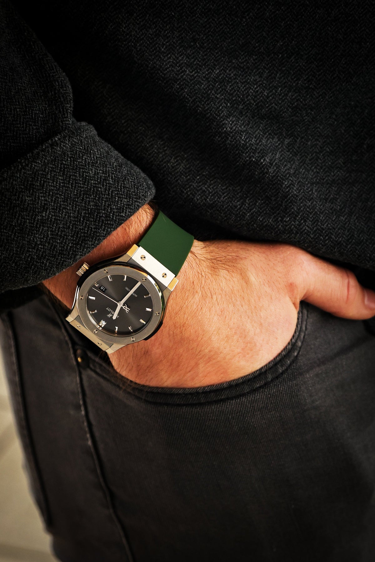 Forest Green - Rubber Watch Strap For Hublot Classic Fusion 42mm