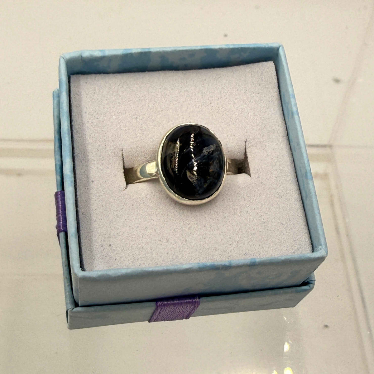 Sterling Silver Oval Pietersite Ring - Size 8 - Grounding, Transformative & Insightful