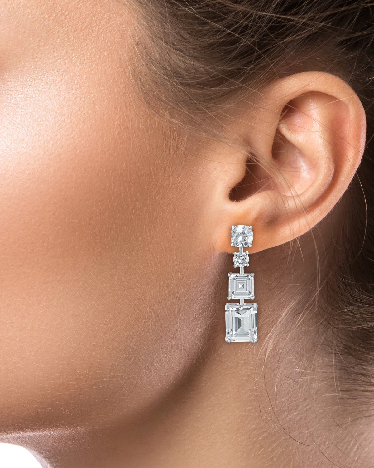 Multi CZ Drop Earrings