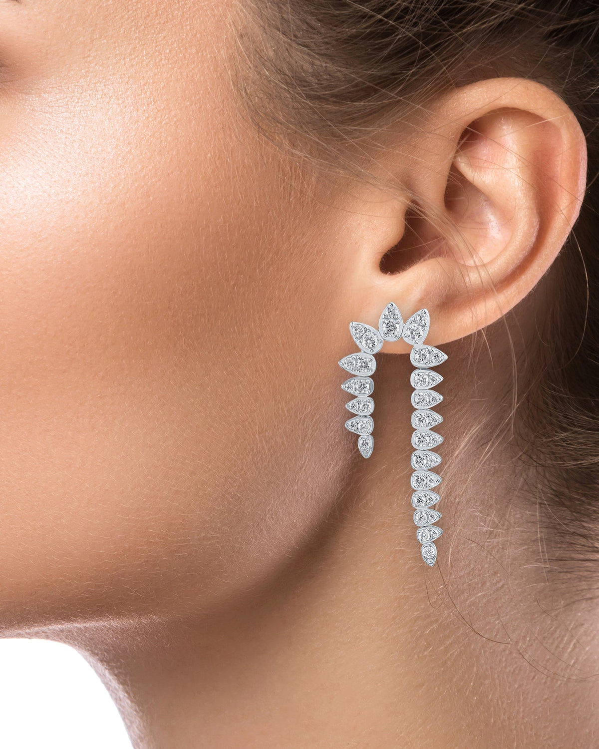 Pear CZ U Shape Earrings