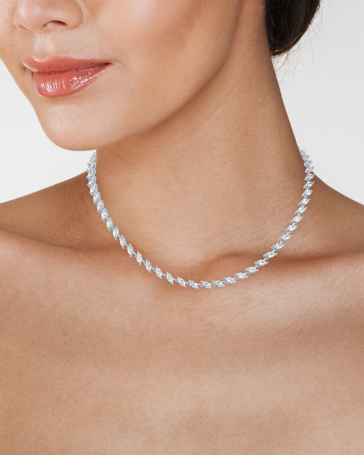 Marquise CZ Tennis Necklace
