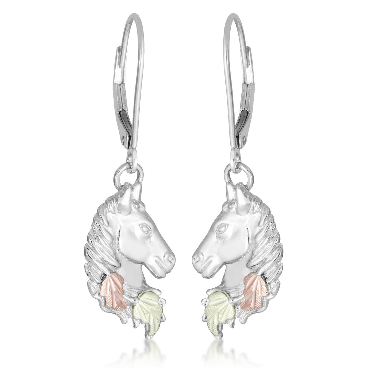 Horse - Sterling Silver Black Hills Gold Earrings