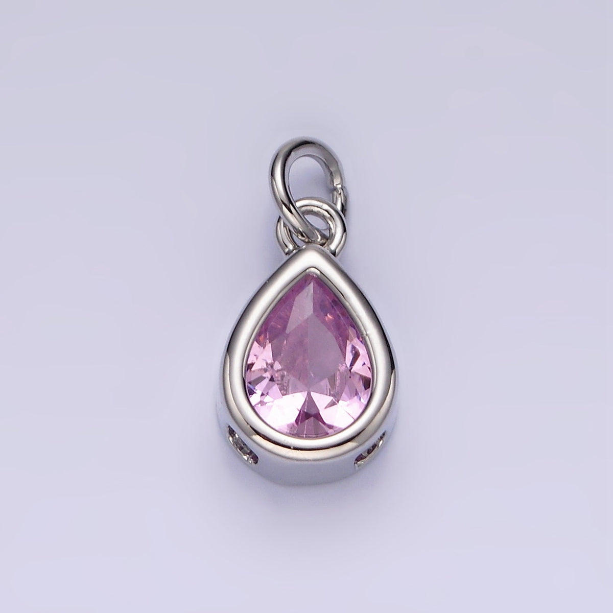 24K Gold Filled 15mm CZ Teardrop Bezel Charm in Gold & Silver | N1625 - N1647
