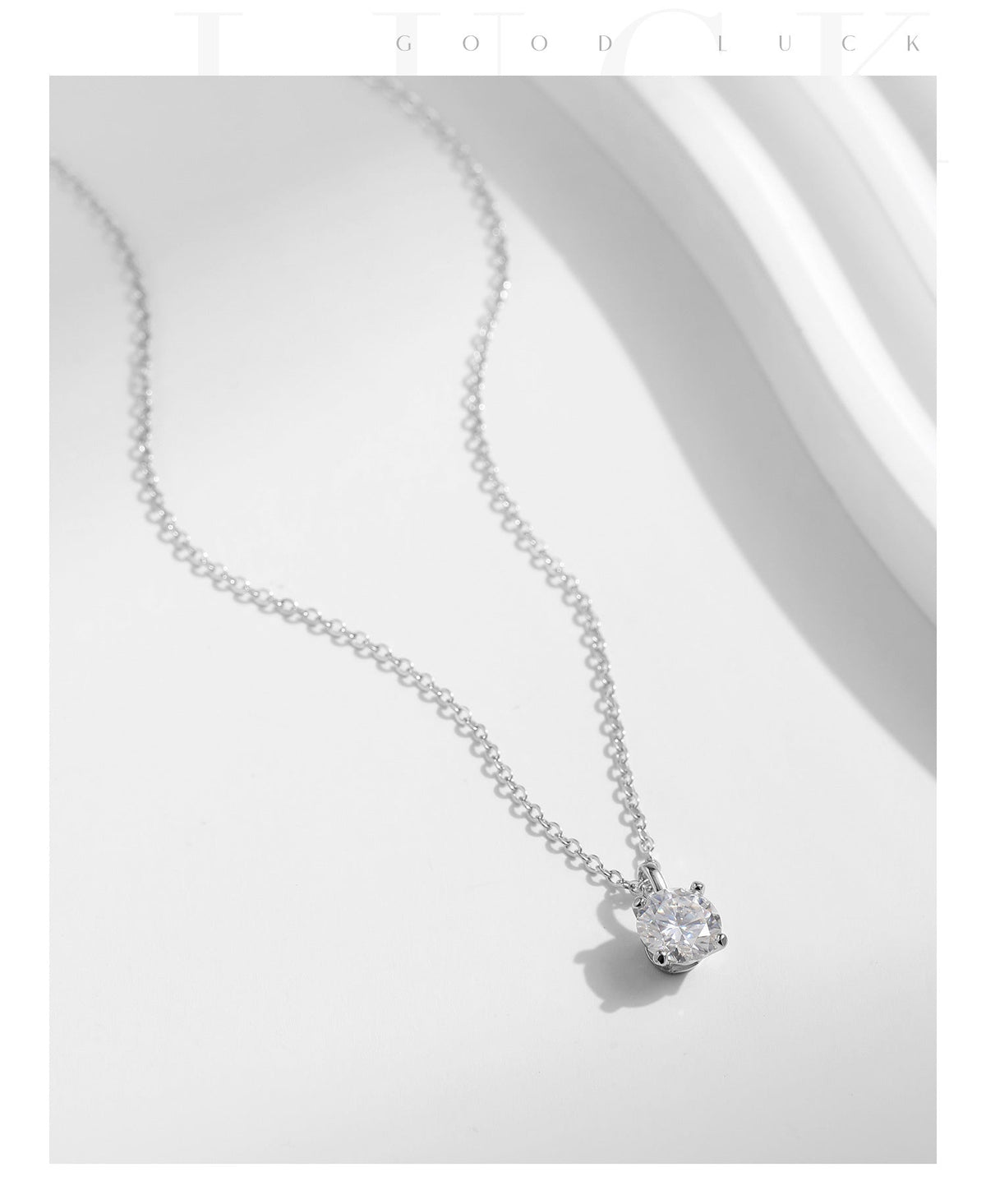 1-Carat D-Color VVS1 Moissanite Pendant Necklace in 925 Sterling Silver — Elegant Clavicle Chain for Everyday Wear
