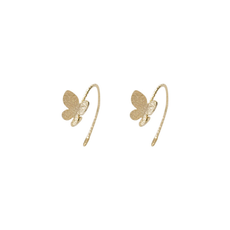 French Simplicity Butterfly Plated Female Niche Design Petite Live Earrings