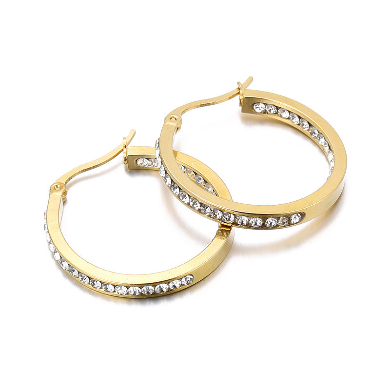 Stainless Steel Diamond French Titanium More Earrings