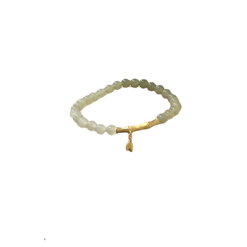 Women's Chinese Style Sterling Sier Bamboo Festival Gray Gradient Light Bracelets