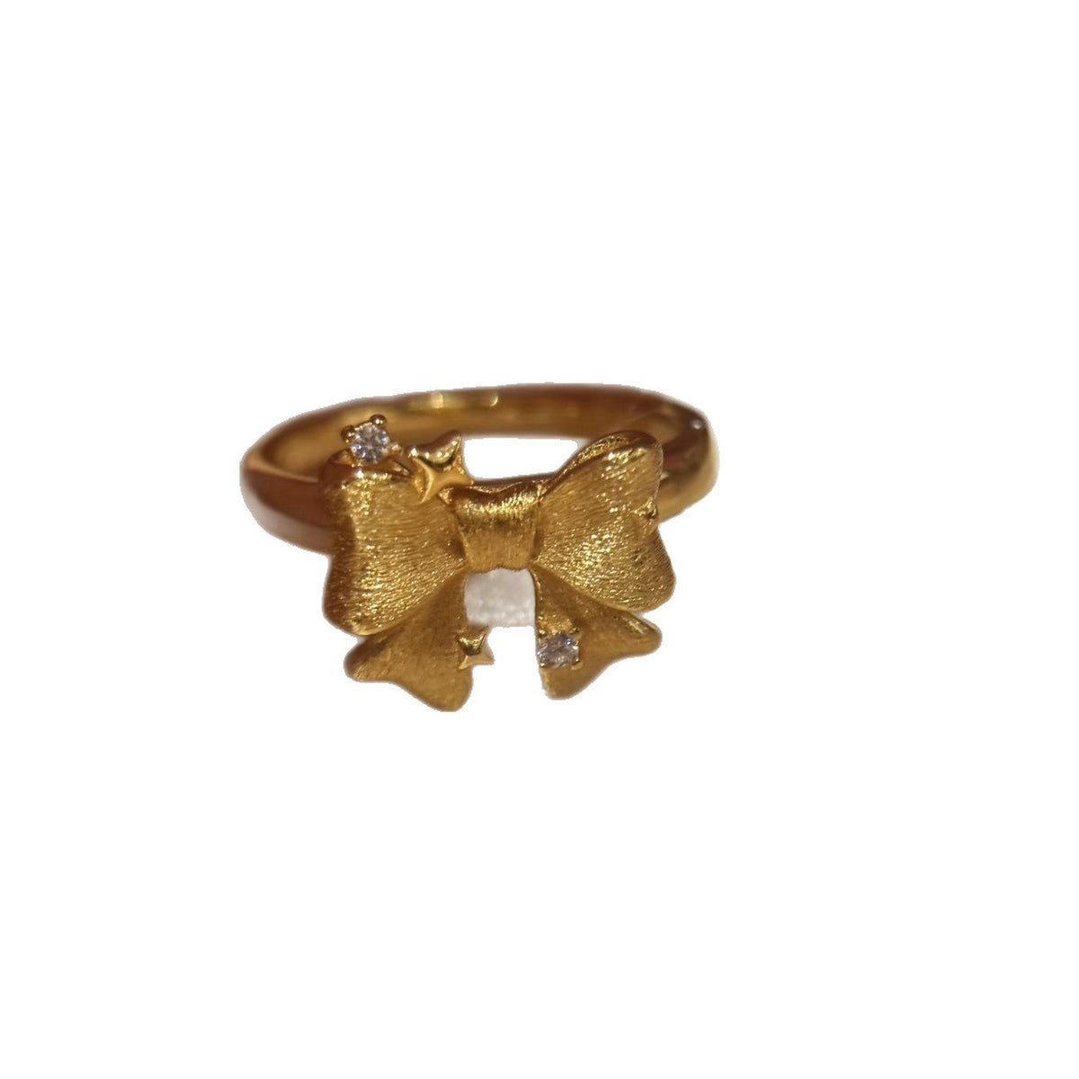 Brushed Starlight Bow Female Sweet Cute High Sense Stylish Simple Ring