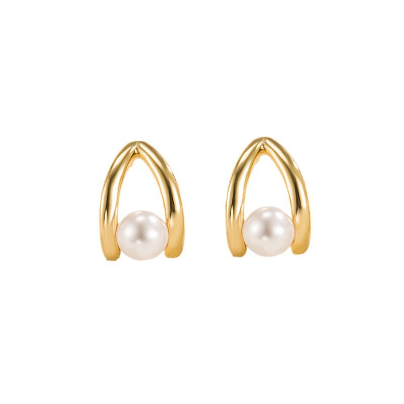Women's Small Water Drop Pearl For French Entry Lux Stud Earrings