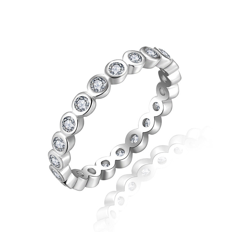 Stackable Bubble Ring Set with Lab-Created Moissanite in 18K Gold-Plated Sterling Silver