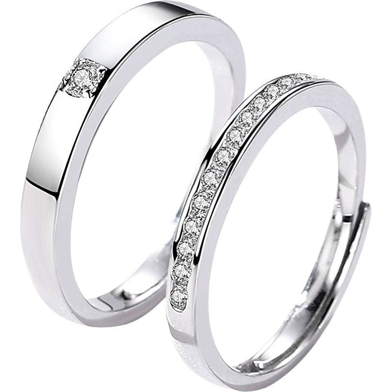 Women's & Men's Creative Opening Wedding Design Zircon Couple Temperament Valentine's Day Ring