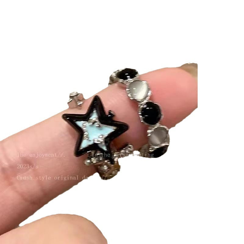 Opal Female Fashion Personality Couple Index Ring