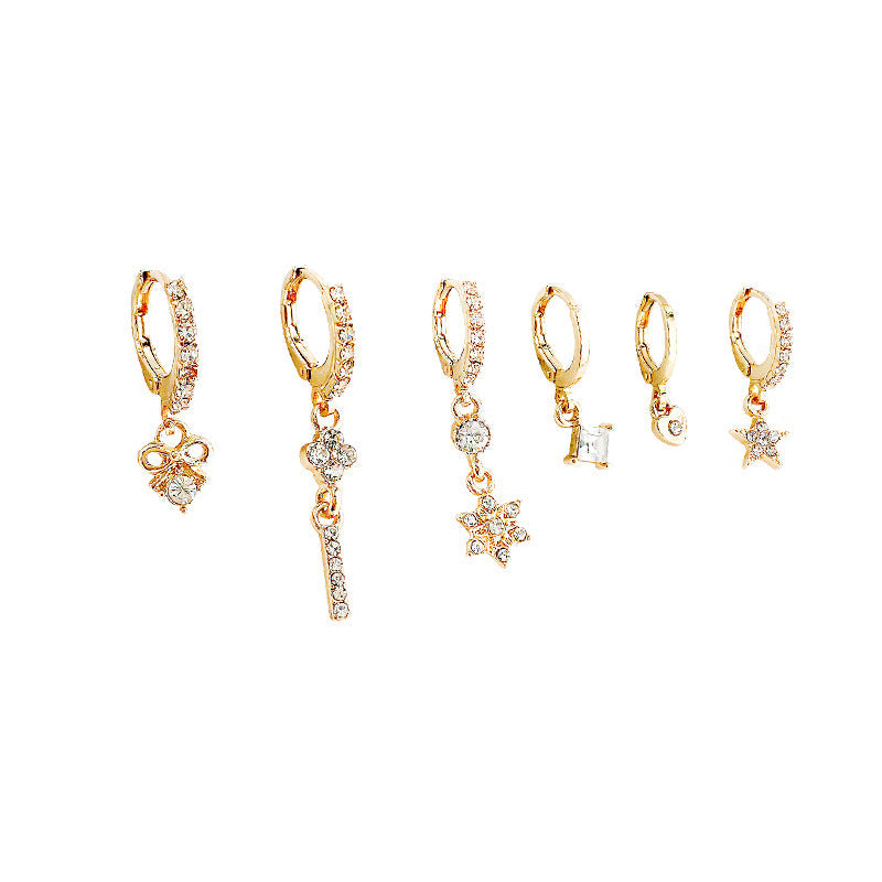 Sier Needle Light Luxury Minority Ear Clip Female Fashion Earrings
