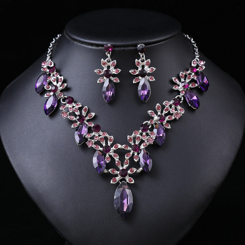 Women's Source High Profile Retro Luxury Crystal Banquet Formal Dress Necklaces