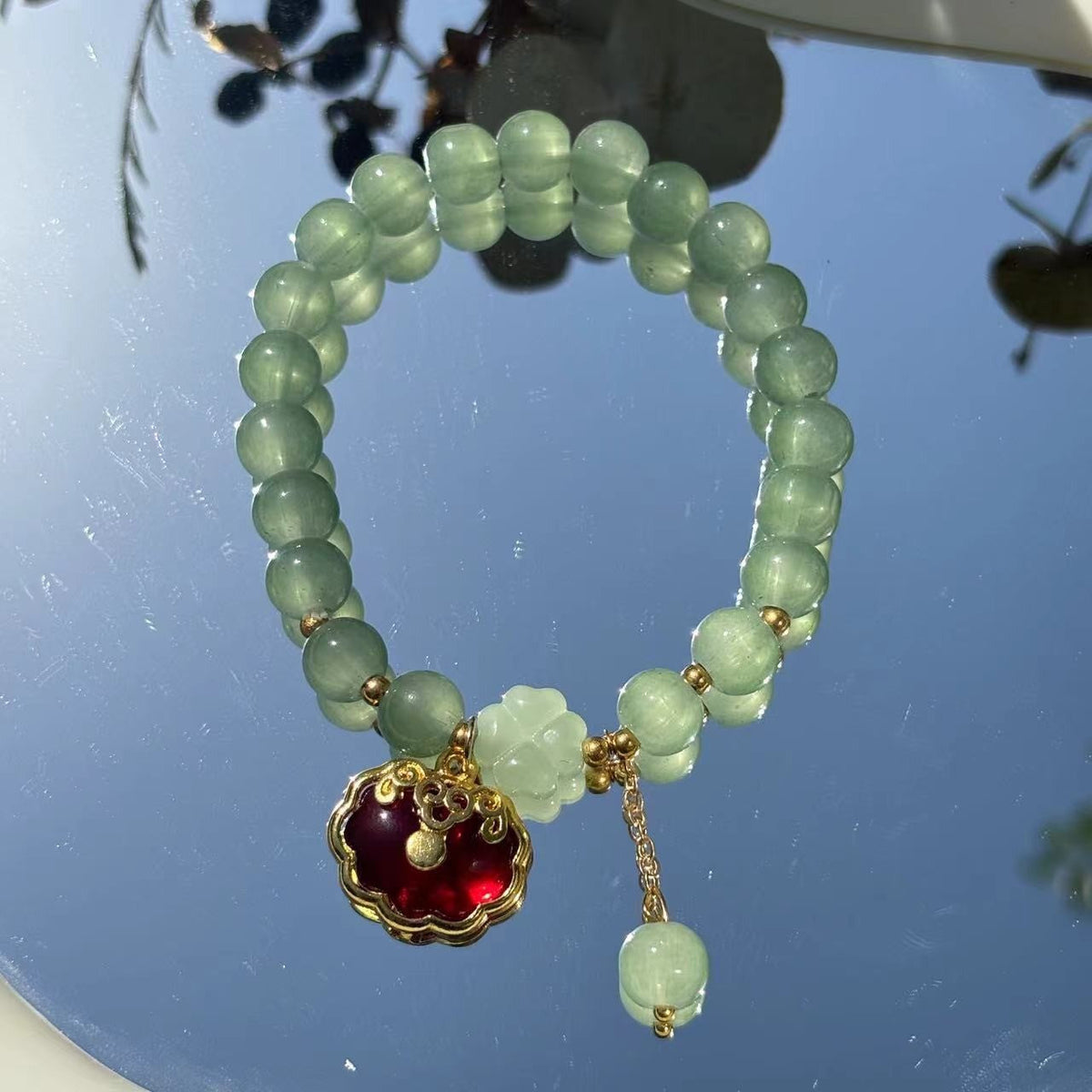 Women's Jade Hare Blessing Card Design Good-looking Girlfriends Antique Gift Bracelet