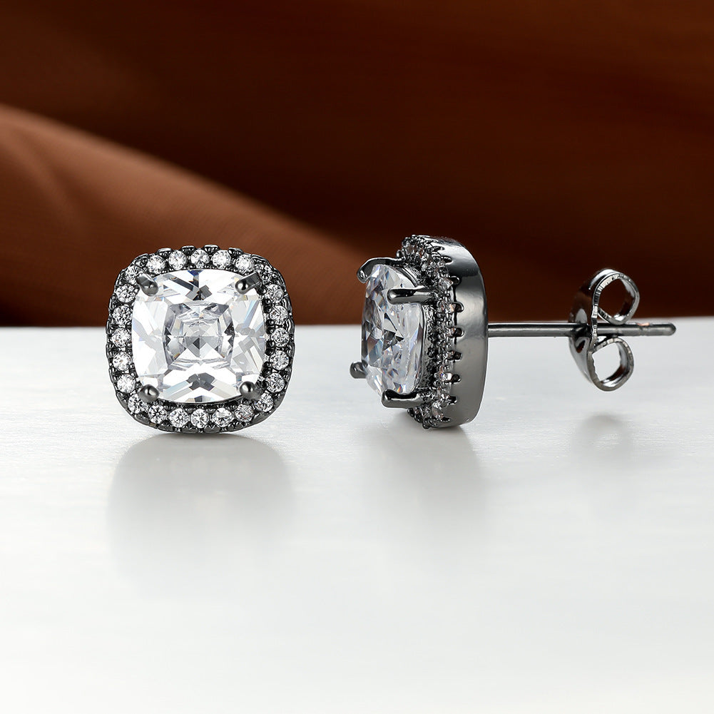 Korean Style Fashion Ear Clips Diamond Full Rhinestone Zircon Earrings
