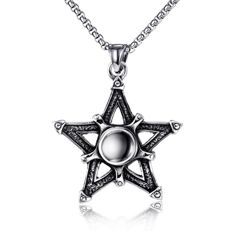 Men's Viking Boat Anchor Titanium Steel Vintage Stainless Necklace