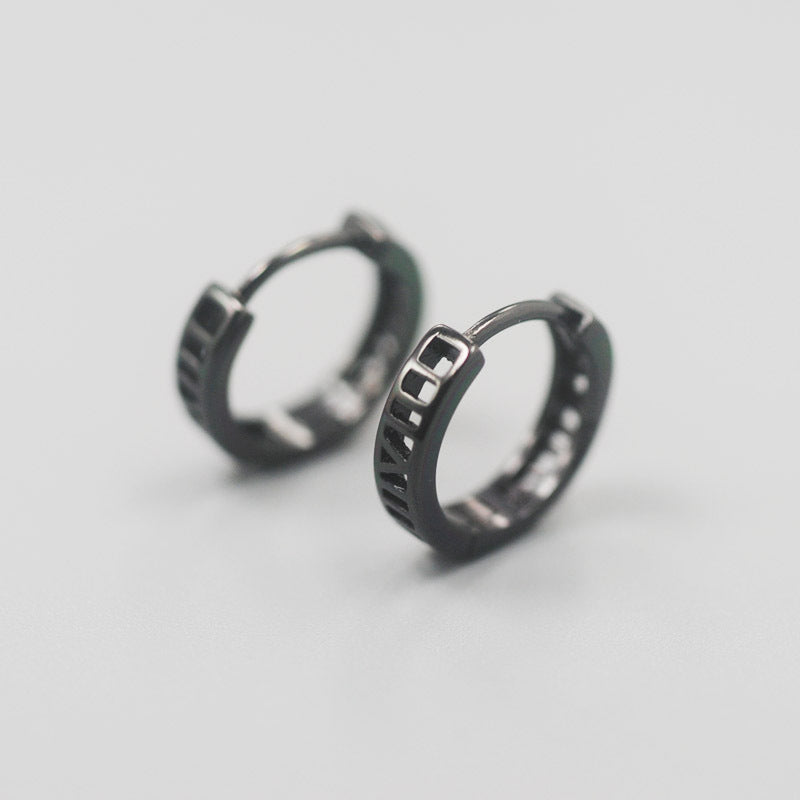 Women's & Men's Roman Numerals Hollow Stylish Simple Versatile High-grade Niche Earrings