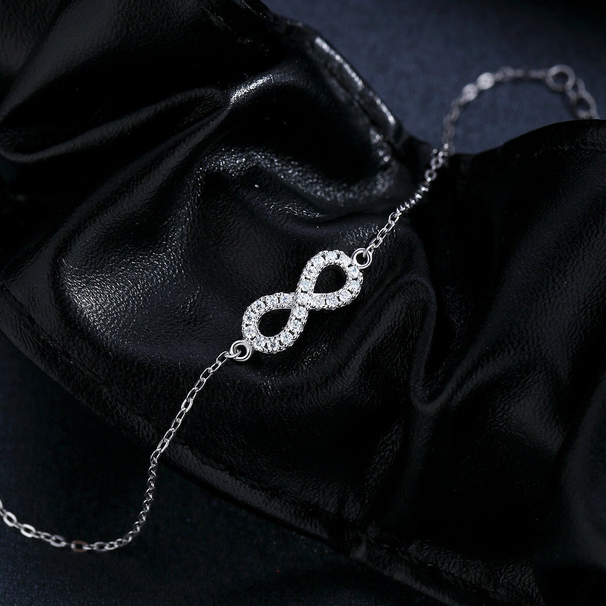 Infinity Symbol D-Color VVS1 Moissanite Bracelet in Sterling Silver