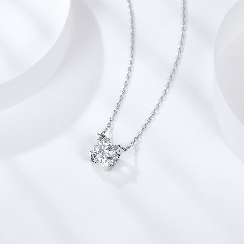 Bull Pendant Necklace with Lab-Created D-Color VVS1 Moissanite – Sterling Silver, White Gold or Rose Gold Plated