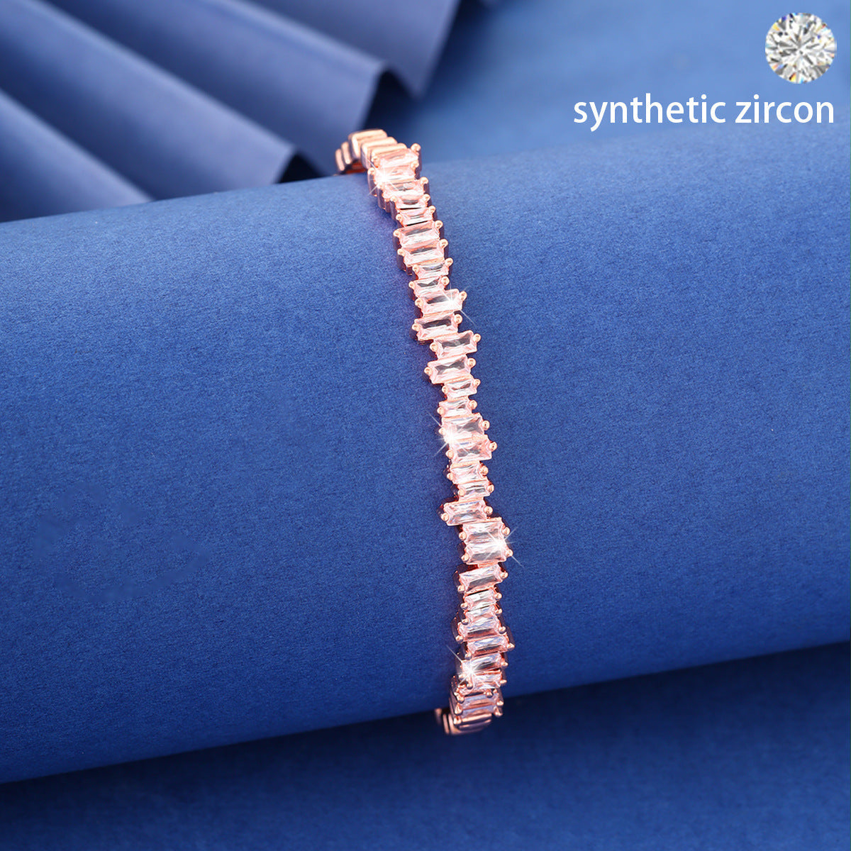 Micro Inlaid Zircon Irregular Open-end Bangle Bracelet