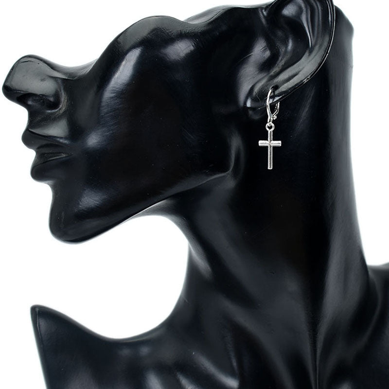 Fashion Simple Alloy Cross Punk Girlfriends Stud Earrings