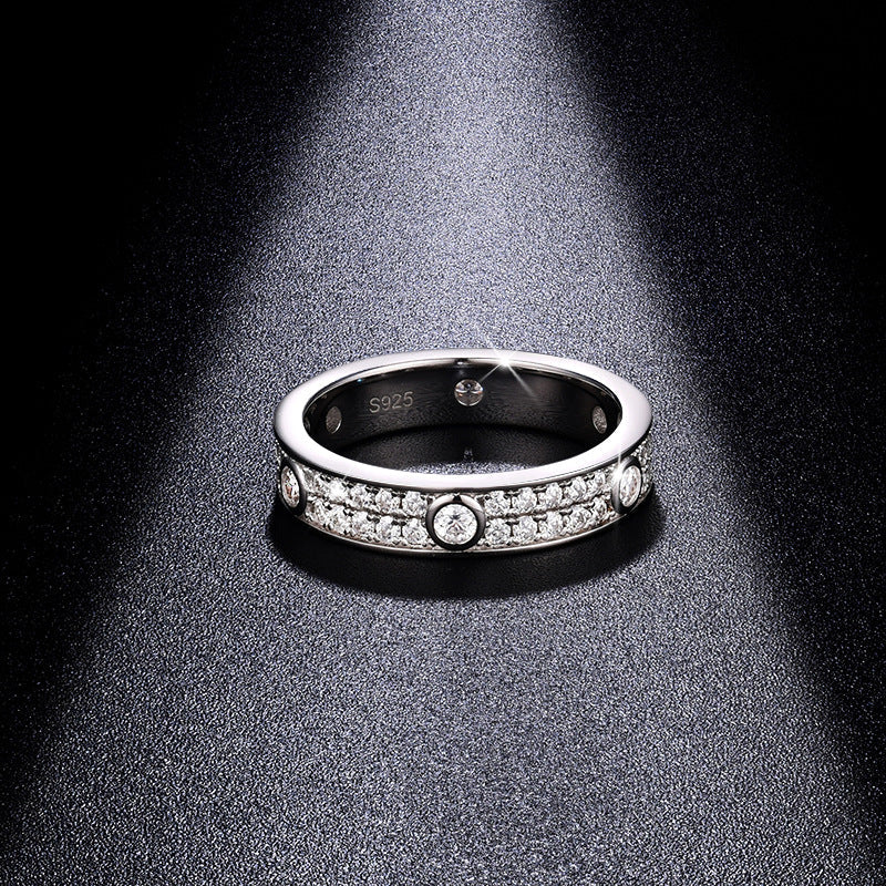Moissanite Stackable Band Ring in White Gold or Rose Gold – S925 Sterling Silver with Premium 3EX Cut