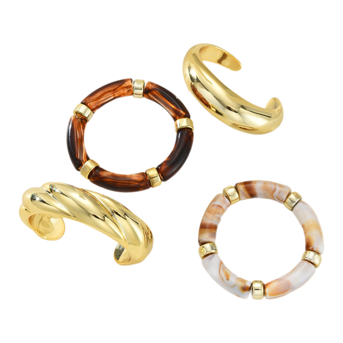 Wide Brim Open-ended Personalized Glossy Acrylic Suit Bracelet