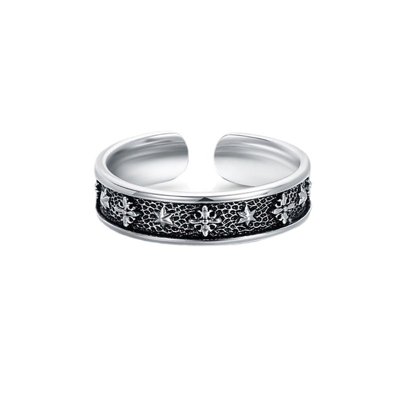 Men's Fashion Personality Cross Heart Open Adjustable For Boyfriend Rings
