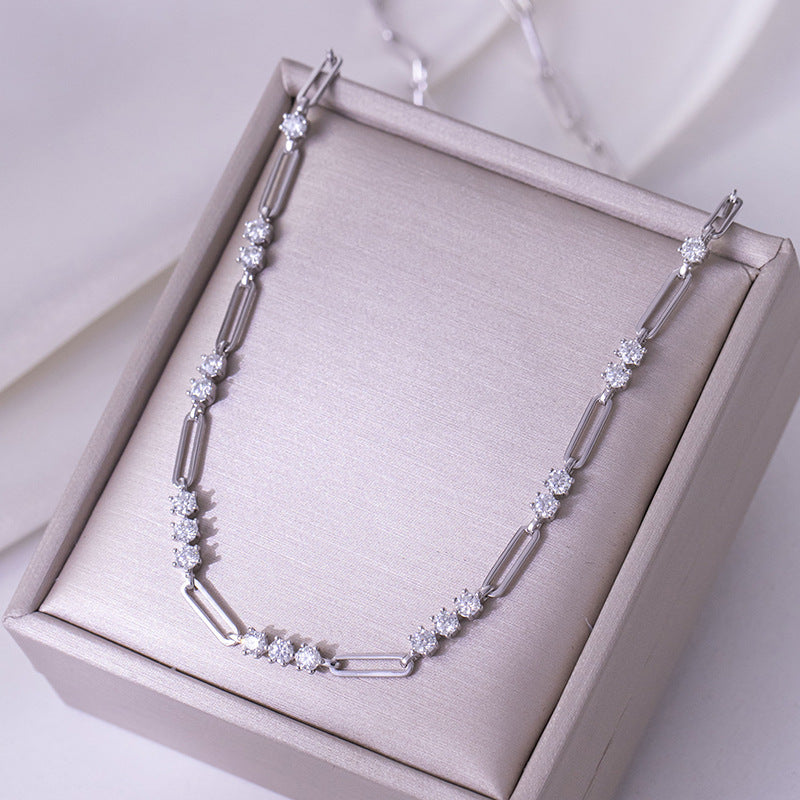 Stackable 3mm Round D-Color VVS1 Moissanite Pendant Necklace in Sterling Silver with 18K Gold Plating