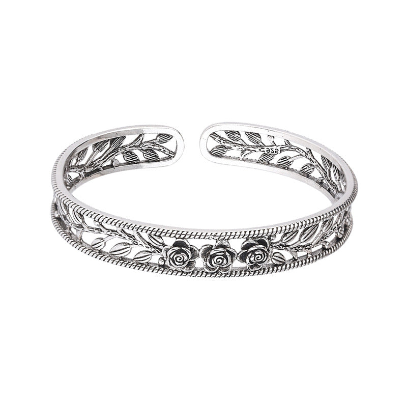 Personalized Mori Design Sier Plated Hollow Bracelets