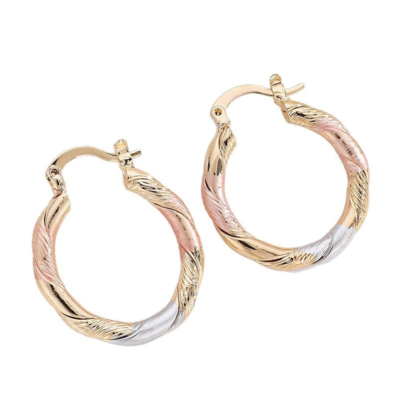 Profile Retro Contrast Color Personality Fashion Round Simple Stud Earrings