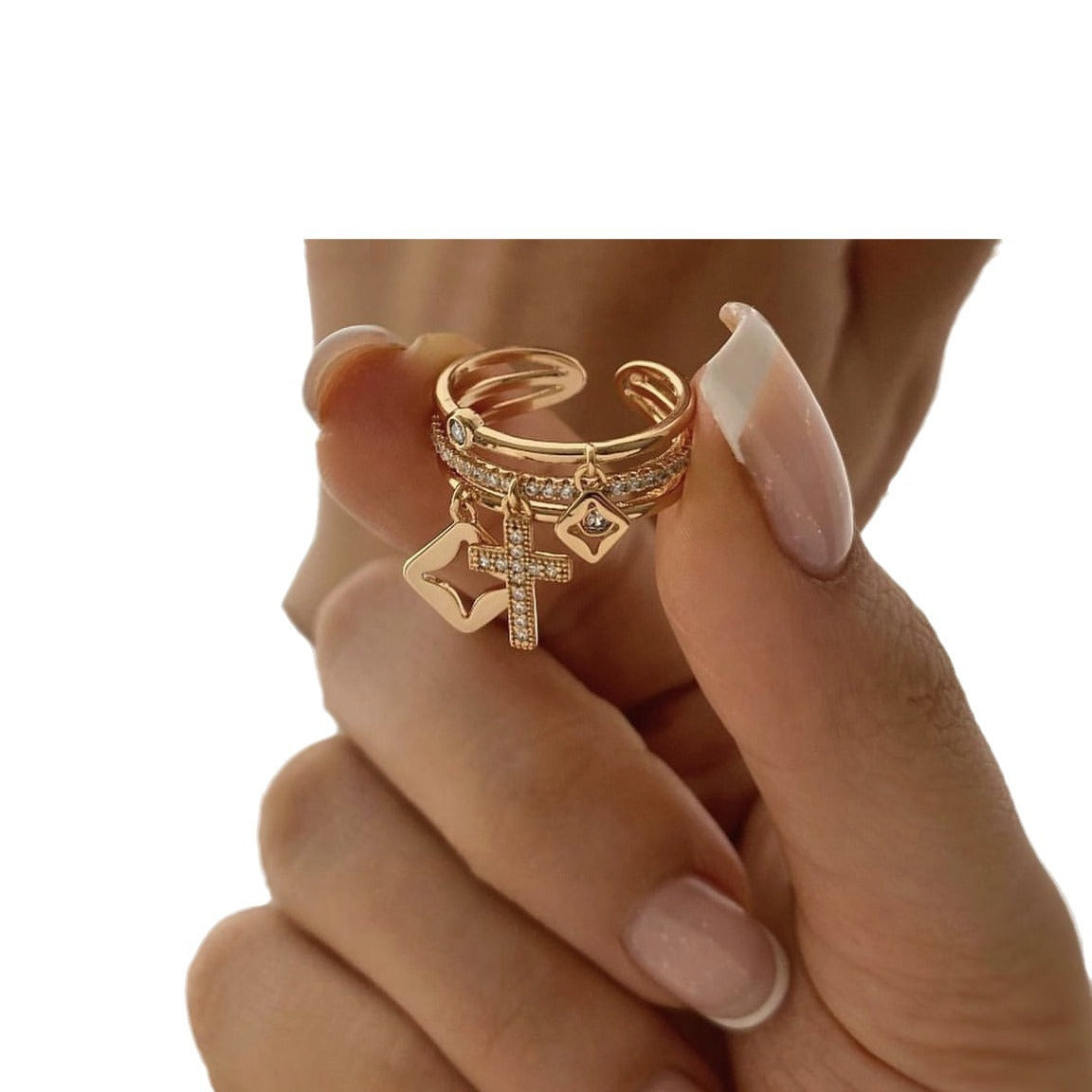Fashion Butterfly Personality Woven Copper Geometric Ring