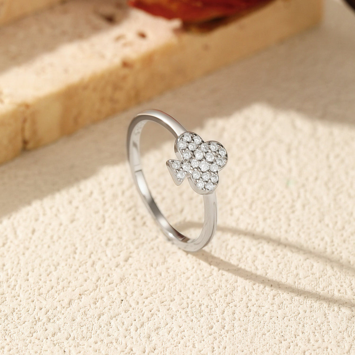 Floral-Inspired Sterling Silver Engagement Ring with D-Color VVS1 Moissanite Accents