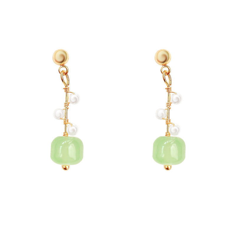 Retro Simple Imitation Chalcedony Pearl Female Temperament High Sense Rings