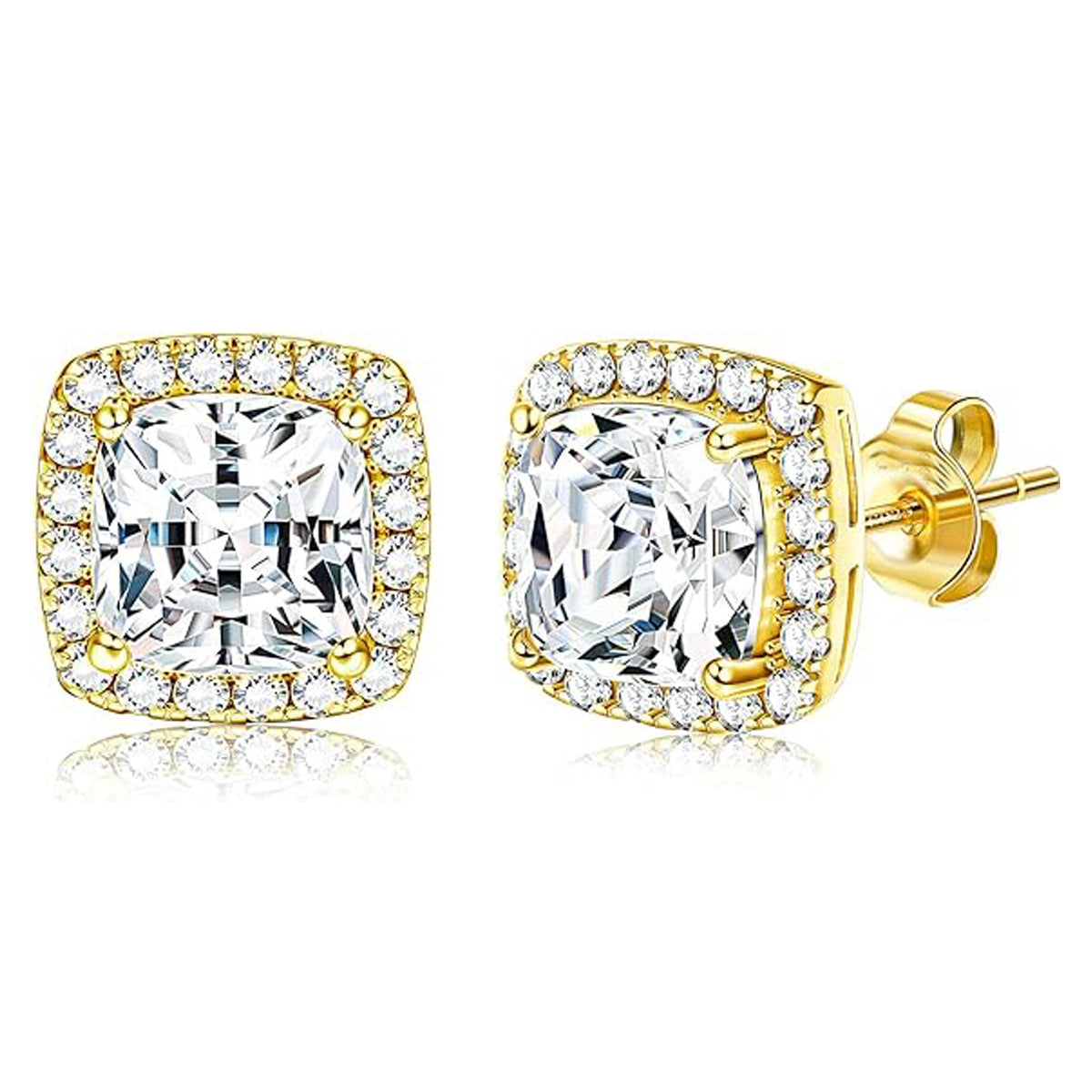 Women's & Men's Round Copper Inlaid Zircon Ear Personality Earrings
