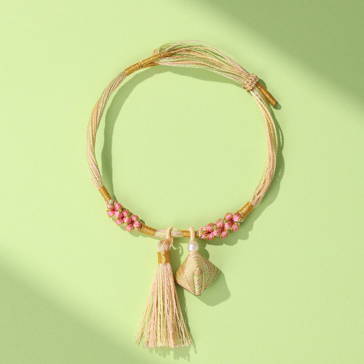 Boat Festival Colorful Rope Peach Blossom Knot Bracelet