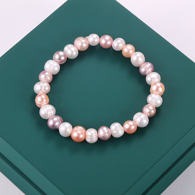 Round Baroque Stall Live Selection Freshwater Pearl Bracelets