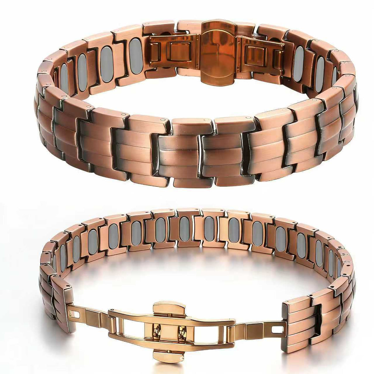 Men's Copper Magnet Simple Square Thickened Energy Magnetic Bracelet