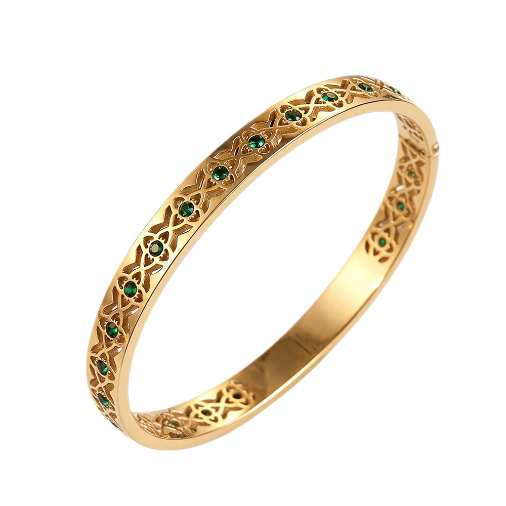 Plated Stainless Steel Environmental Protection Zircon Presbyopic Bracelet